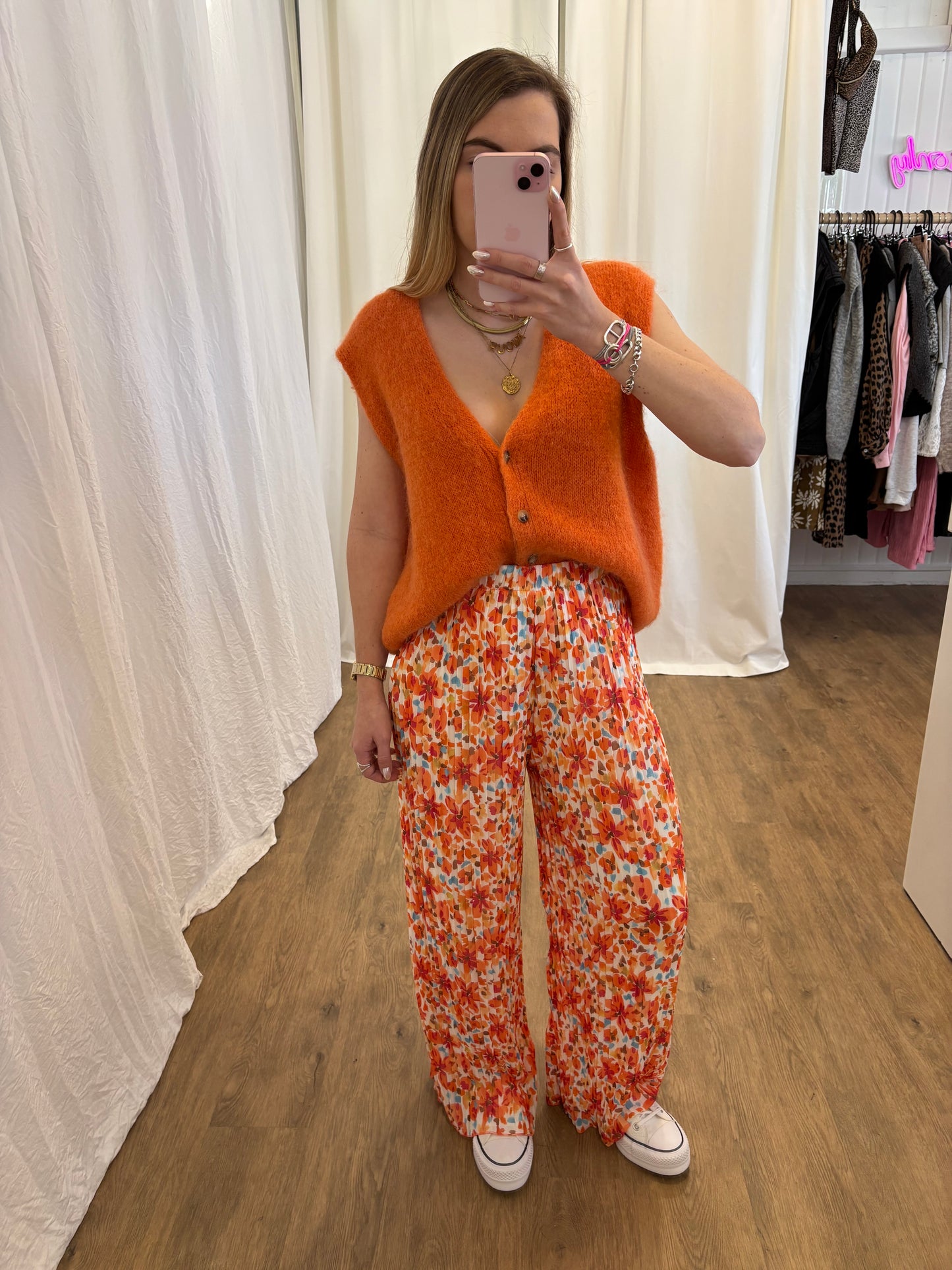 8 - Pantalon plissé BILI Orange