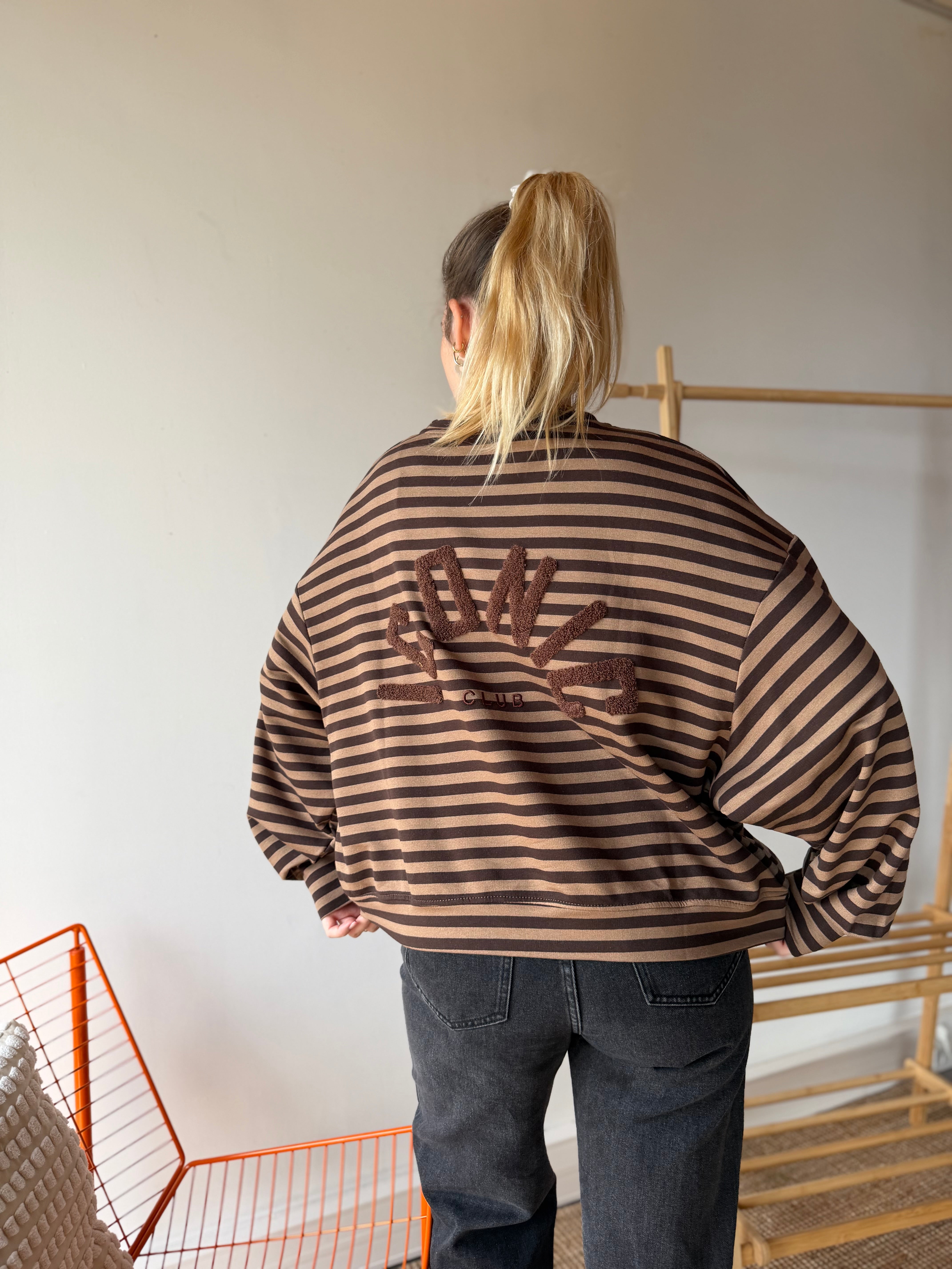T-shirt marinière ICONIC Camel + Chocolat manches longues manches longues