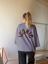 T-shirt marinière ICONIC Bleu ciel + Camel
