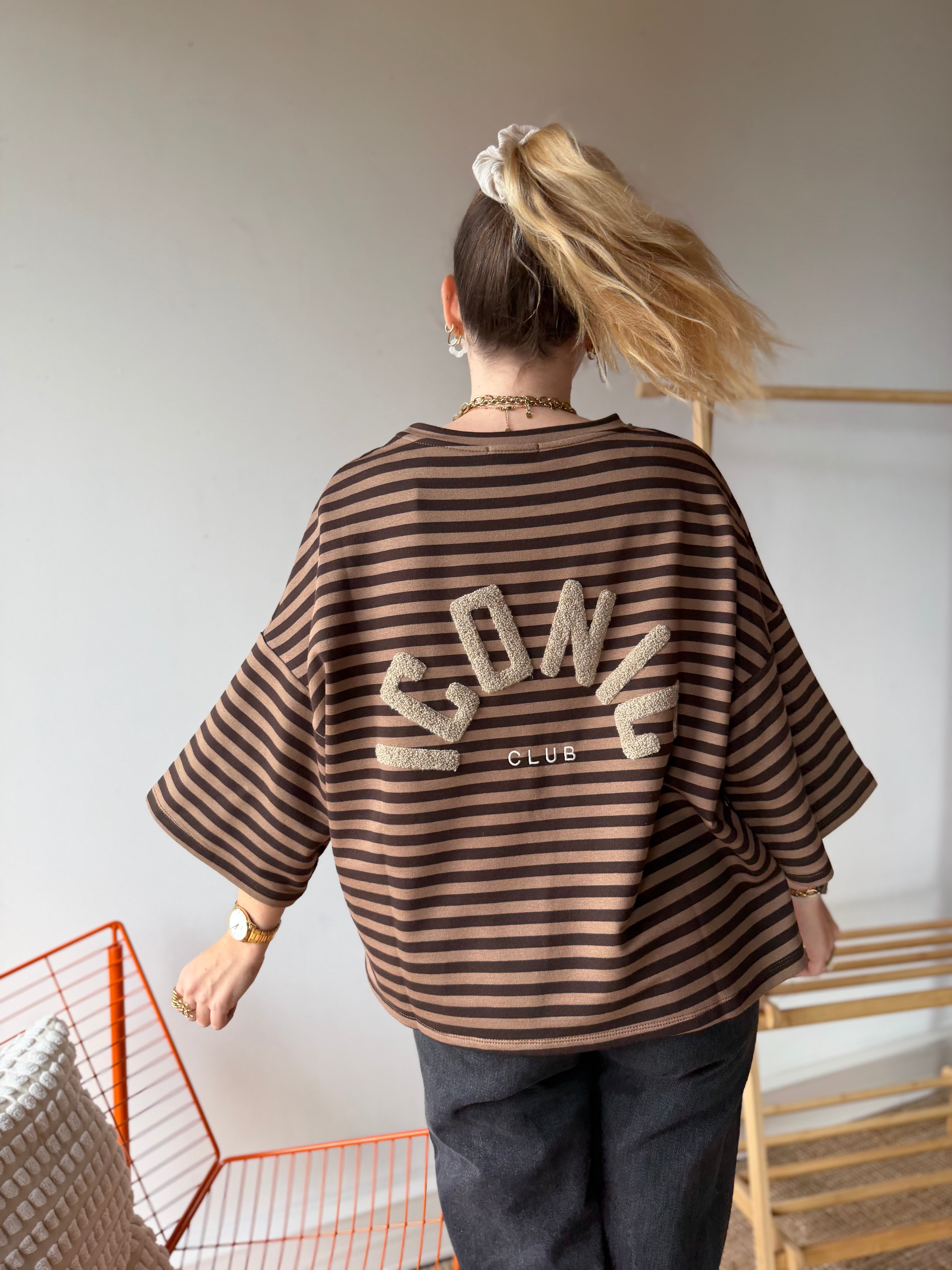 T-shirt marinière ICONIC Chocolat + Camel