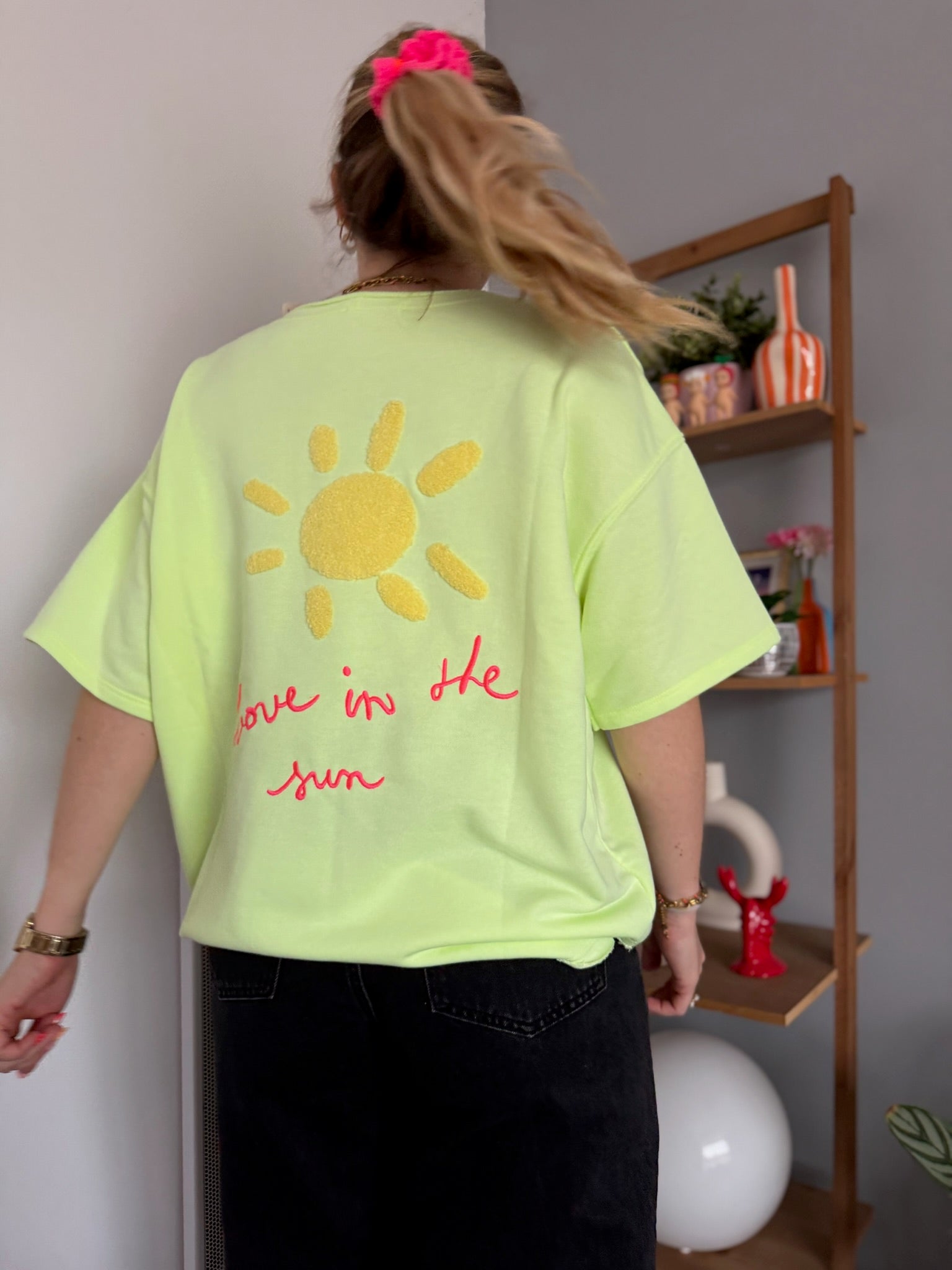 Sweat LOVE IN THE SUN Vert anis