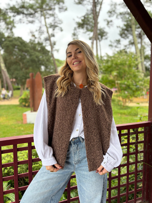 Veste sans manches LILI Chocolat