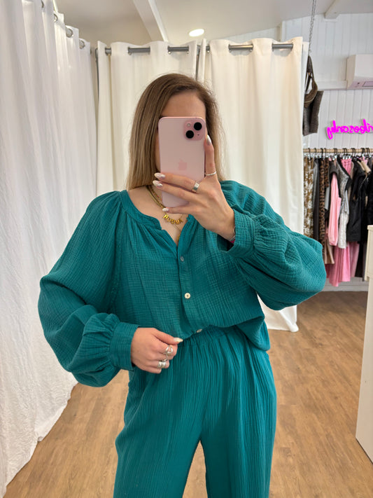 Blouse LYA Bleu canard