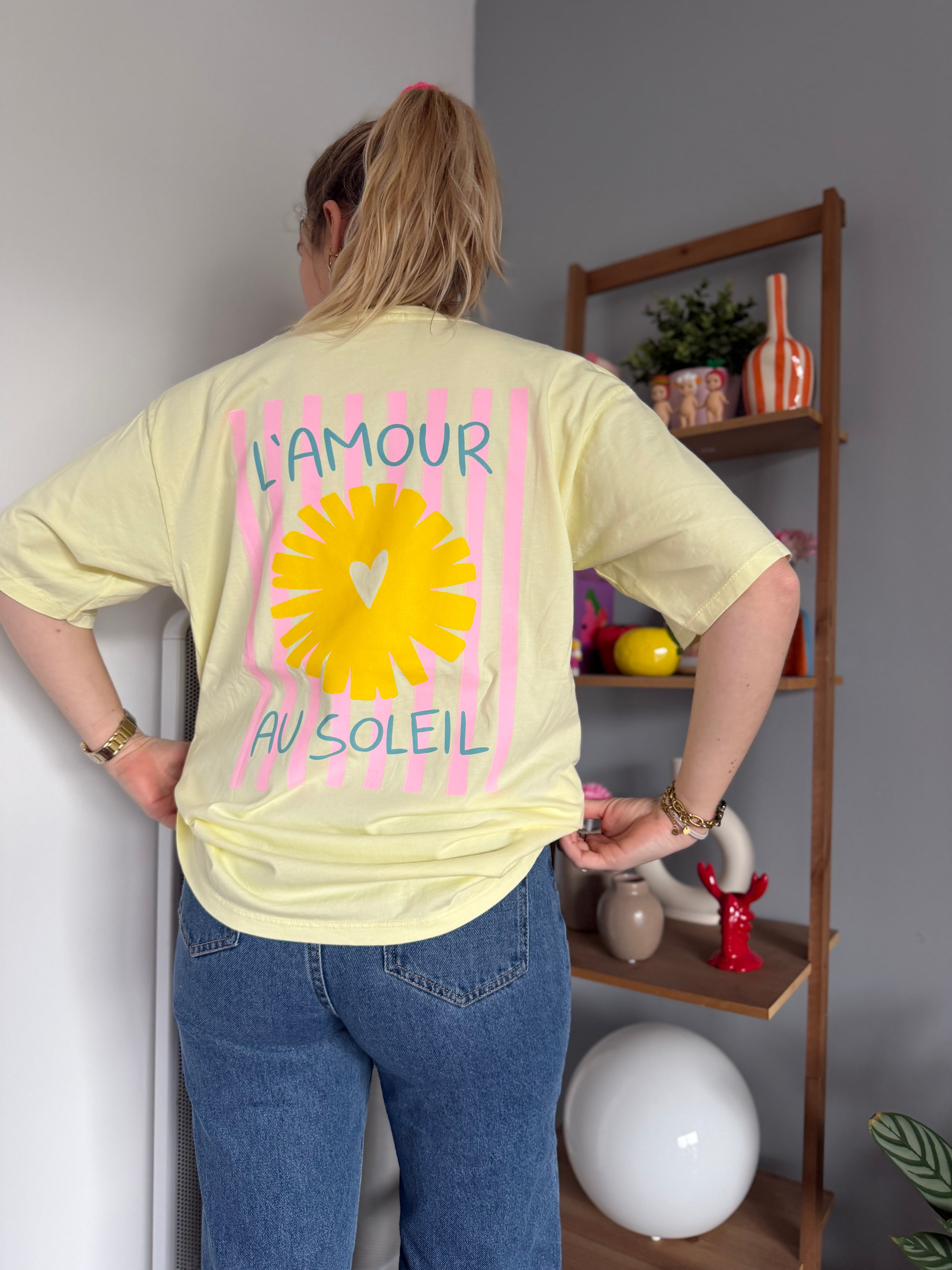 T-shirt AMOUR AU SOLEIL Jaune