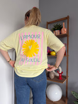 T-shirt AMOUR AU SOLEIL Jaune