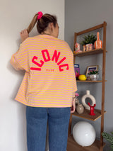 T-shirt marinière ICONIC Jaune + Rose