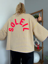 T-shirt marinière SOLEIL Jaune + Lilas