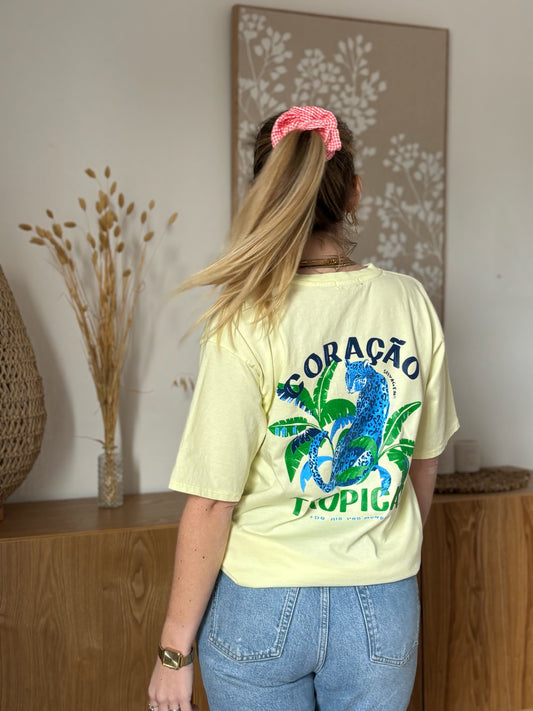 T-shirt TROPICAL Jaune