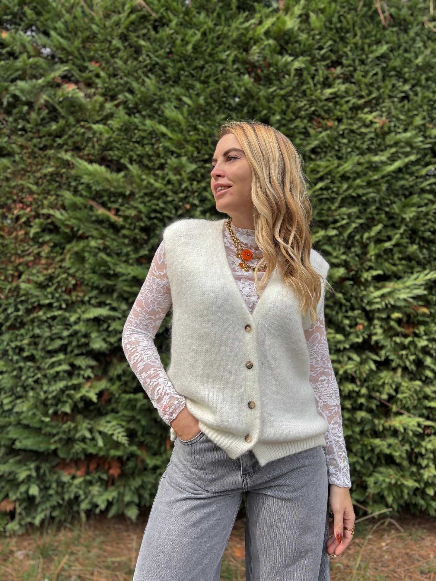 13 - Gilet TOM - Écru