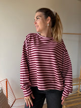 T-shirt marinière ICONIC Bordeaux + Rose bébé manches longues