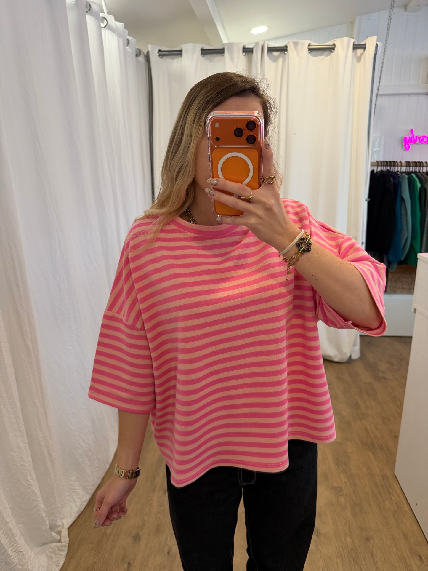 T-shirt LÉA marinière Rose + Rose