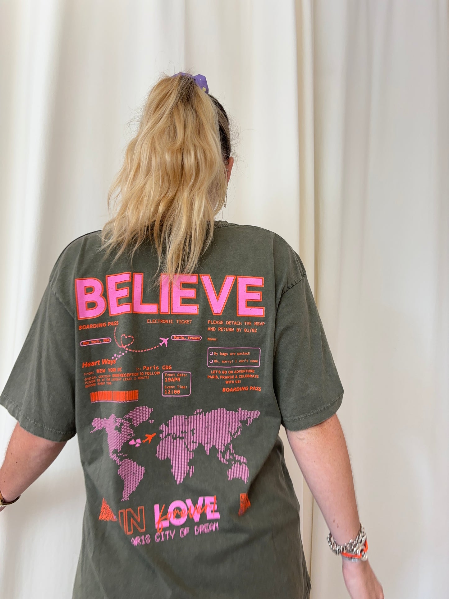 T-shirt BELIEVE IN LOVE Kaki