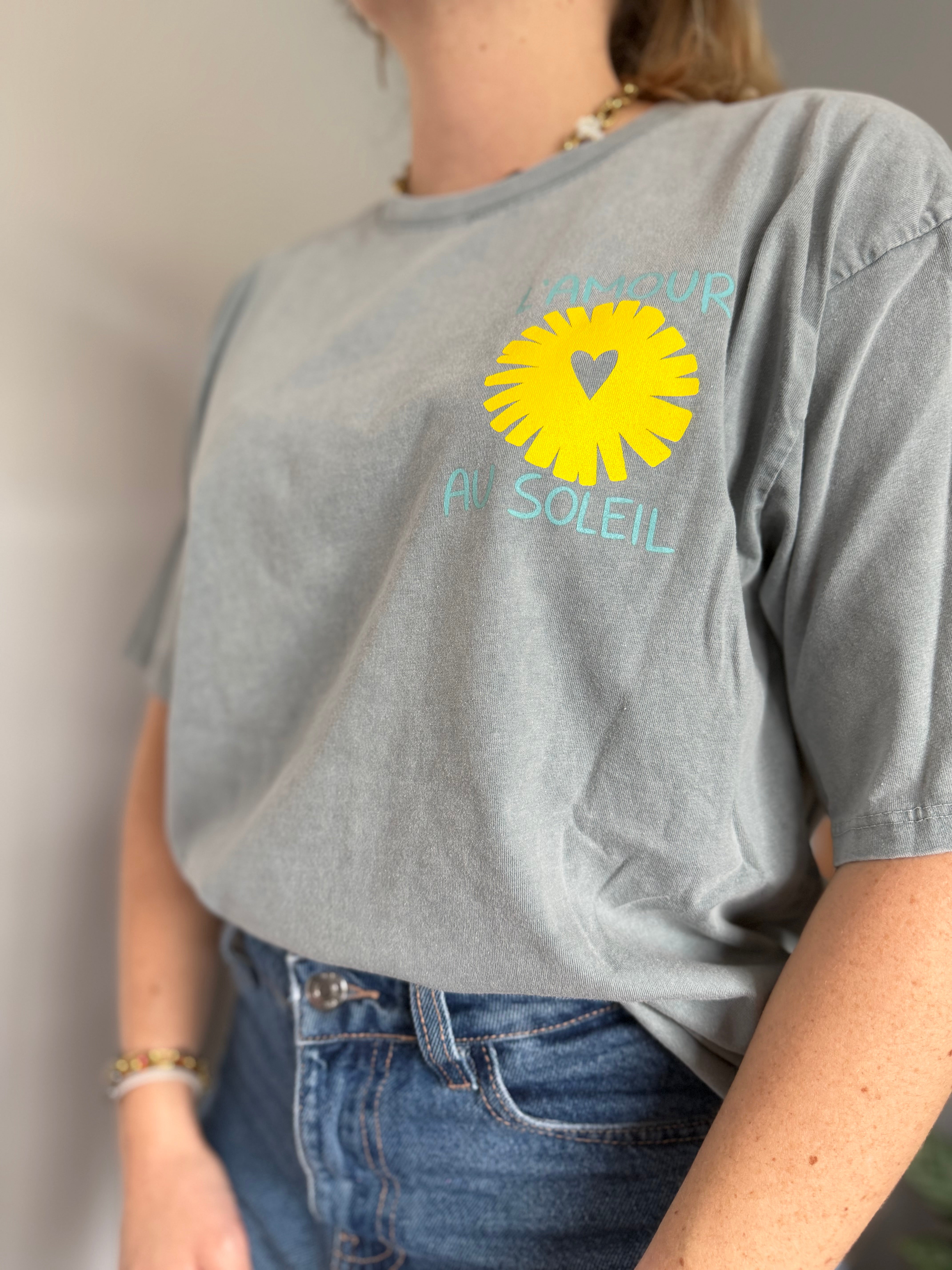 T-shirt AMOUR AU SOLEIL Gris