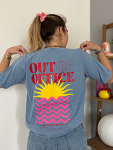 T-shirt OUT OF OFFICE Bleu •