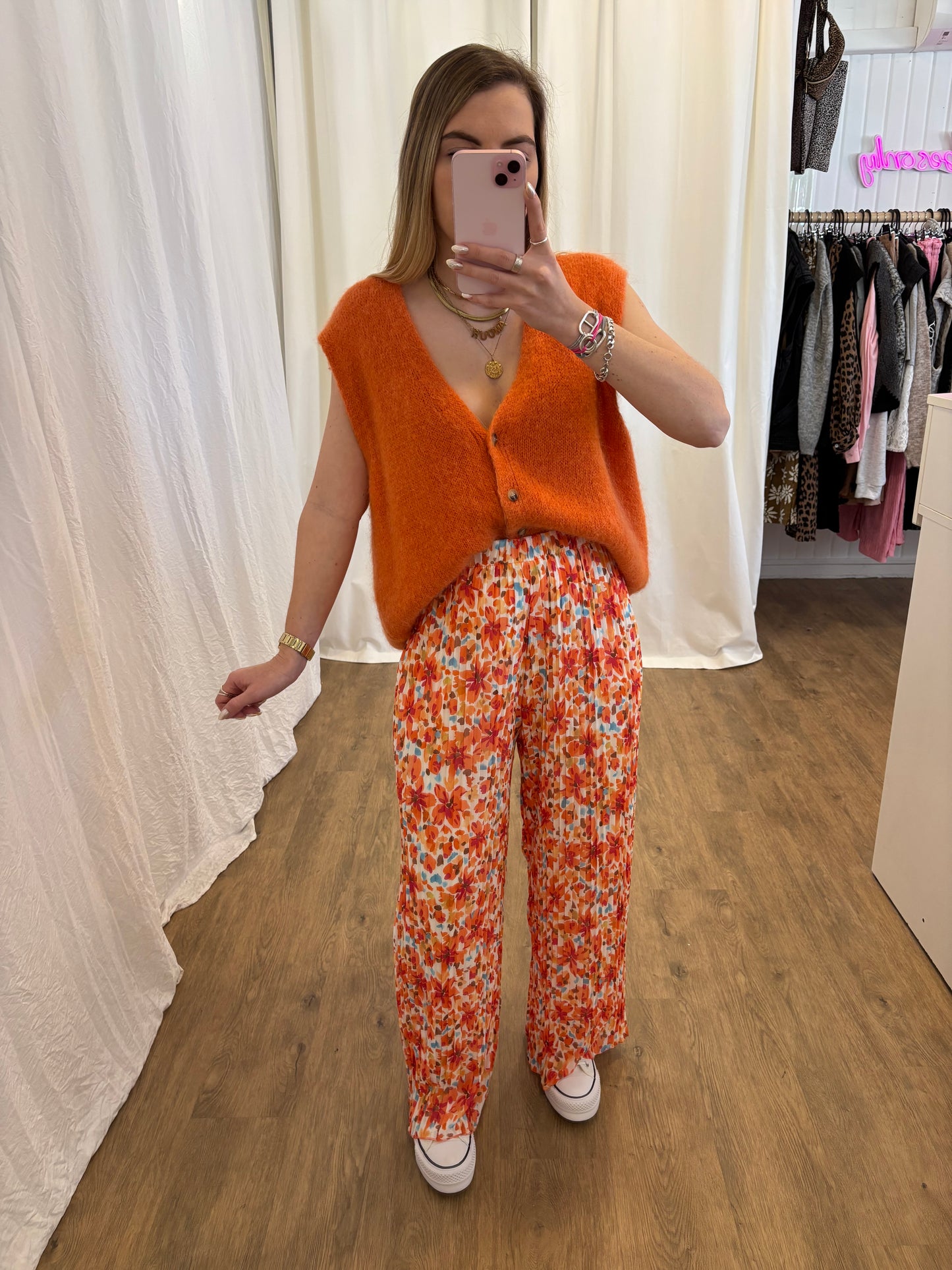 8 - Pantalon plissé BILI Orange
