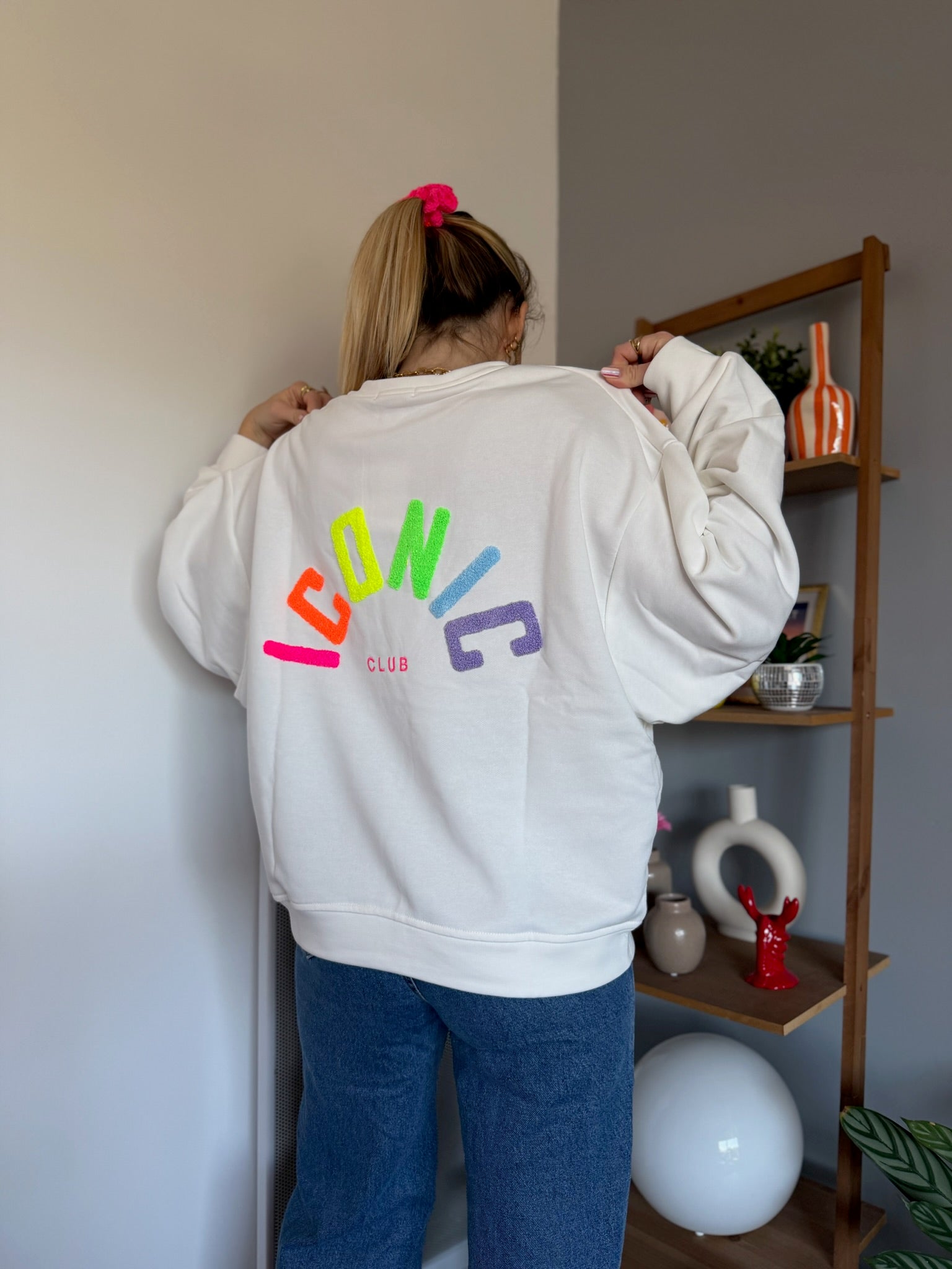 Sweat ICONIC Blanc + Multicolore