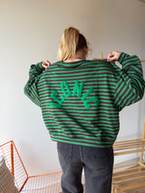 T-shirt marinière ICONIC Vert + Chocolat manches longues