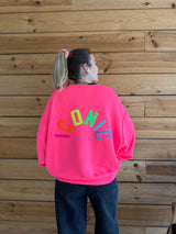 Sweat ICONIC Rose fluo + Multicolore