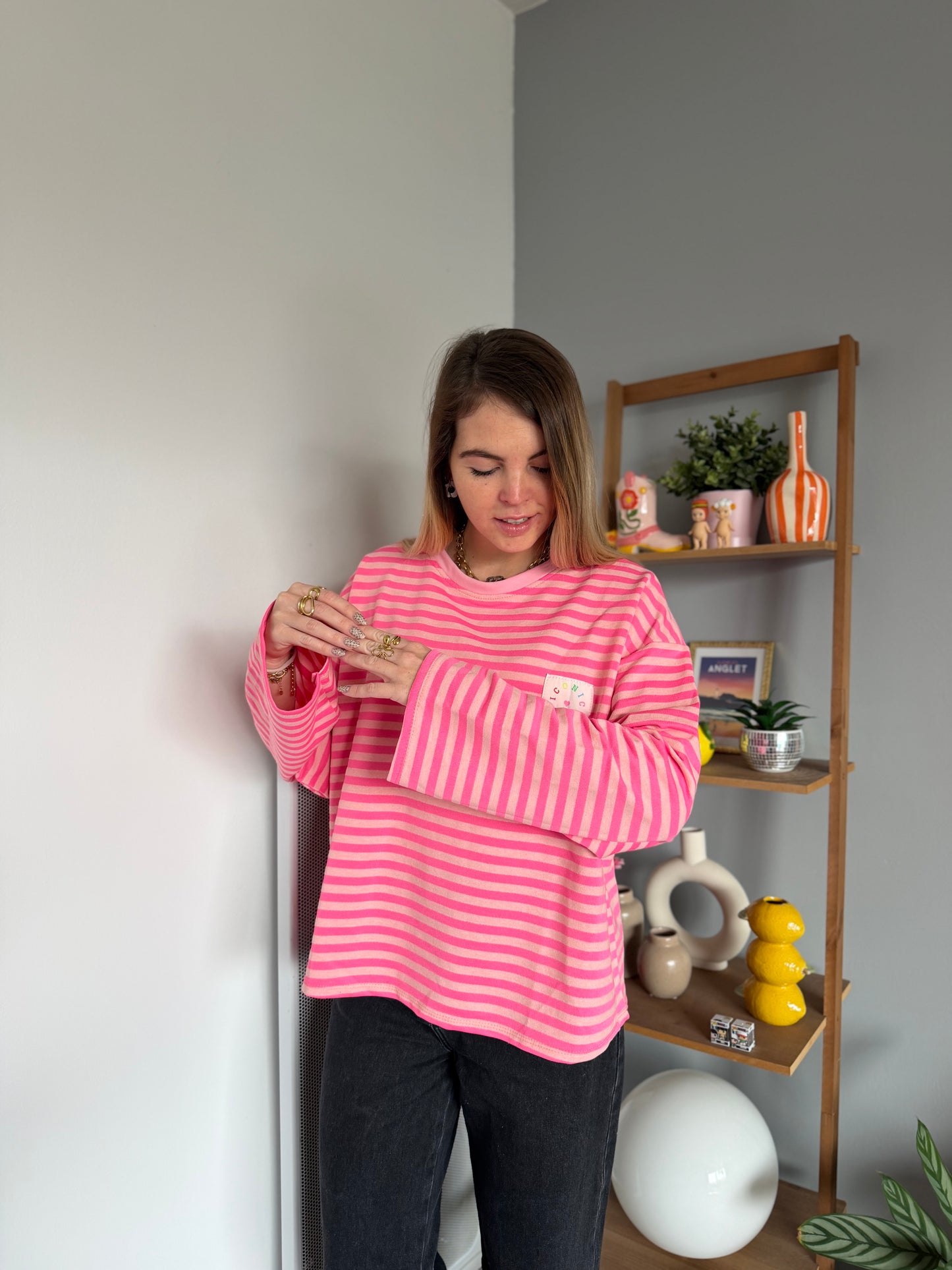 T-shirt marinière ICONIC manches longues Rose