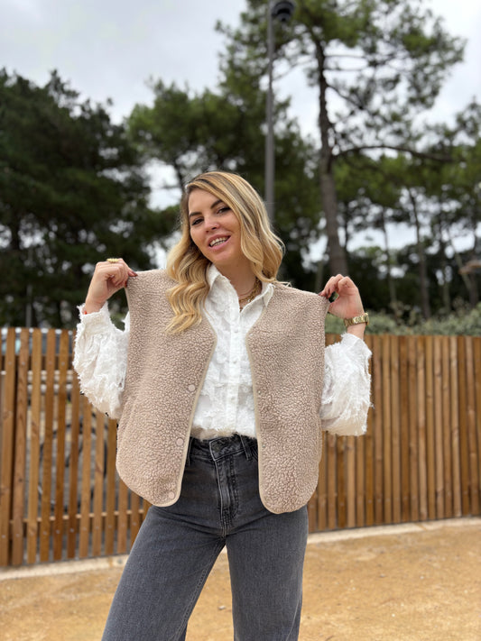 Veste sans manches ABY Taupe clair