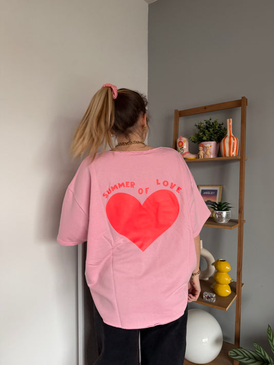 Sweat SUMMER OF LOVE Rose clair