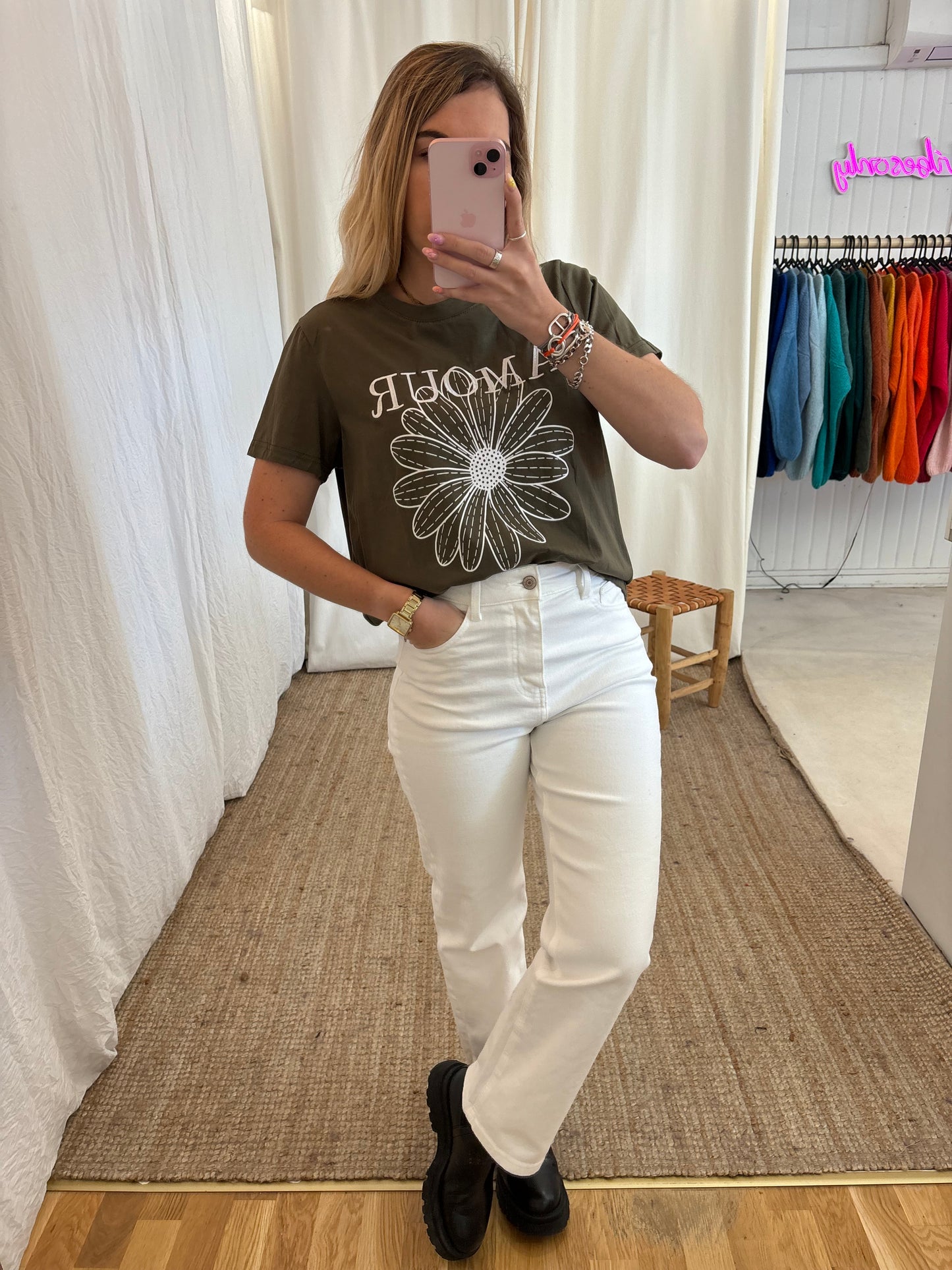 T-shirt AMOUR & FLEURS kaki