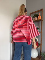 T-shirt marinière SOLEIL Rose + Rouge