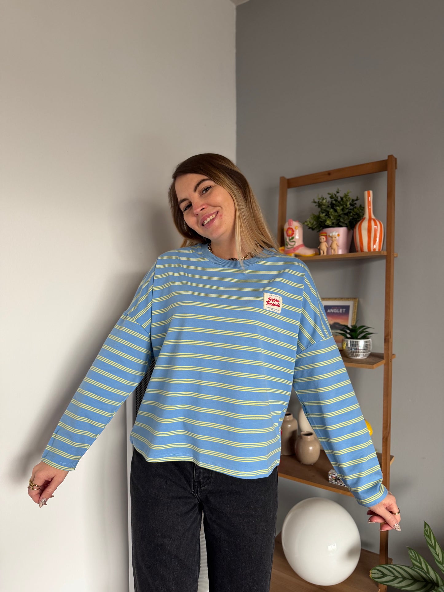 T-shirt manches longues RETRO Bleu