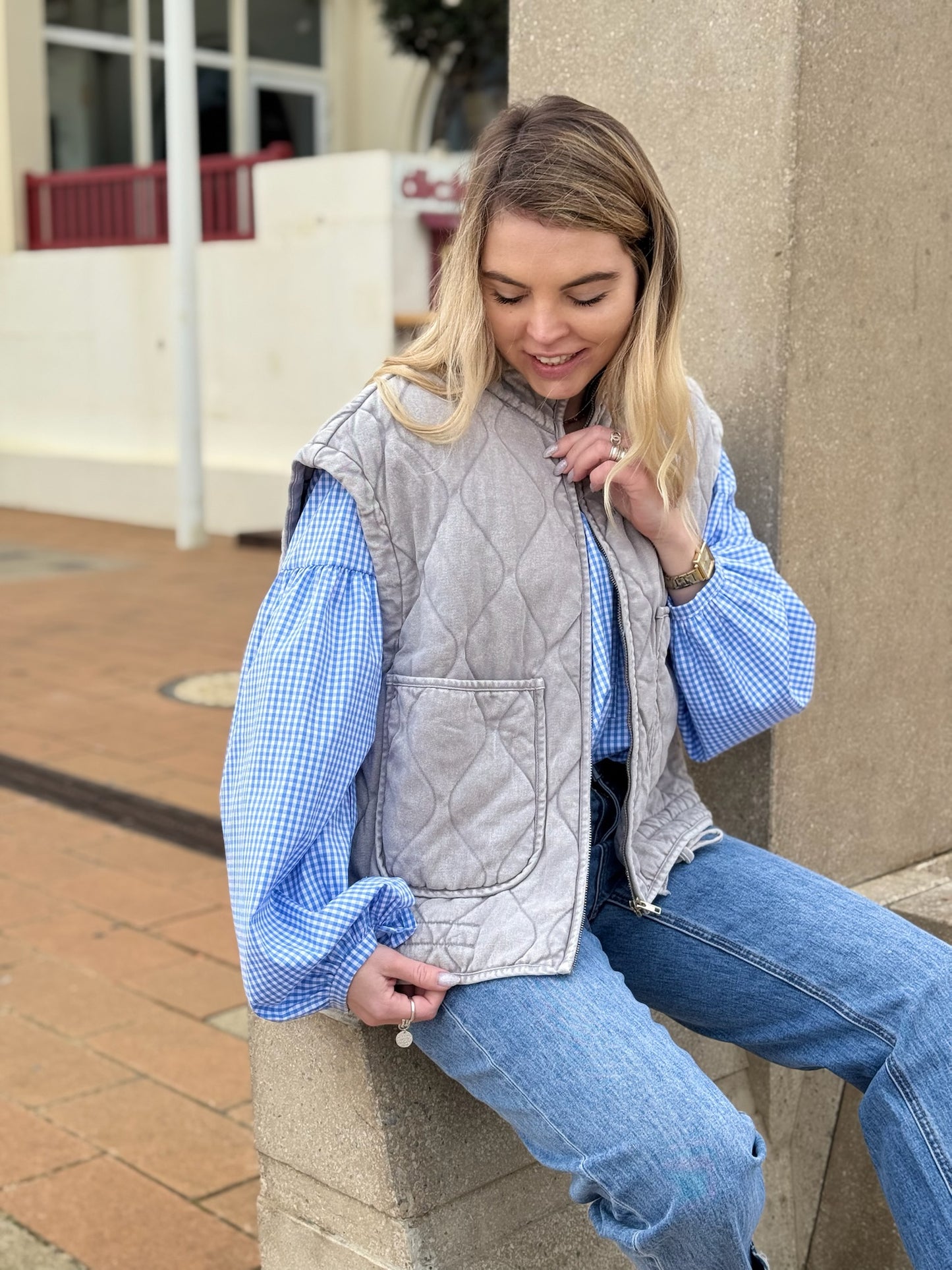 Veste sans manches matelassée DIDI Gris clair