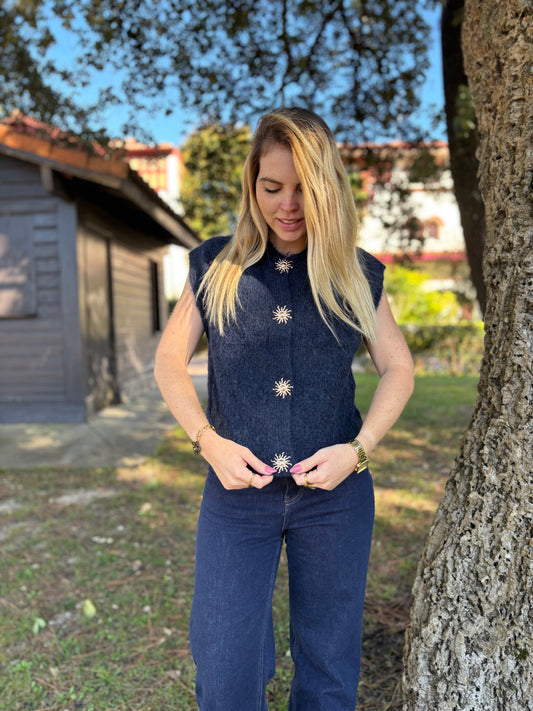 Gilet sans manches SOLEIL Bleu marine
