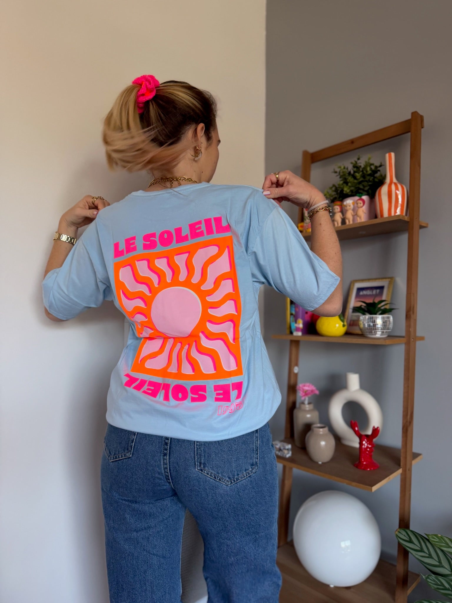 T-shirt SOLEIL (NEW FLUO) Bleu ciel