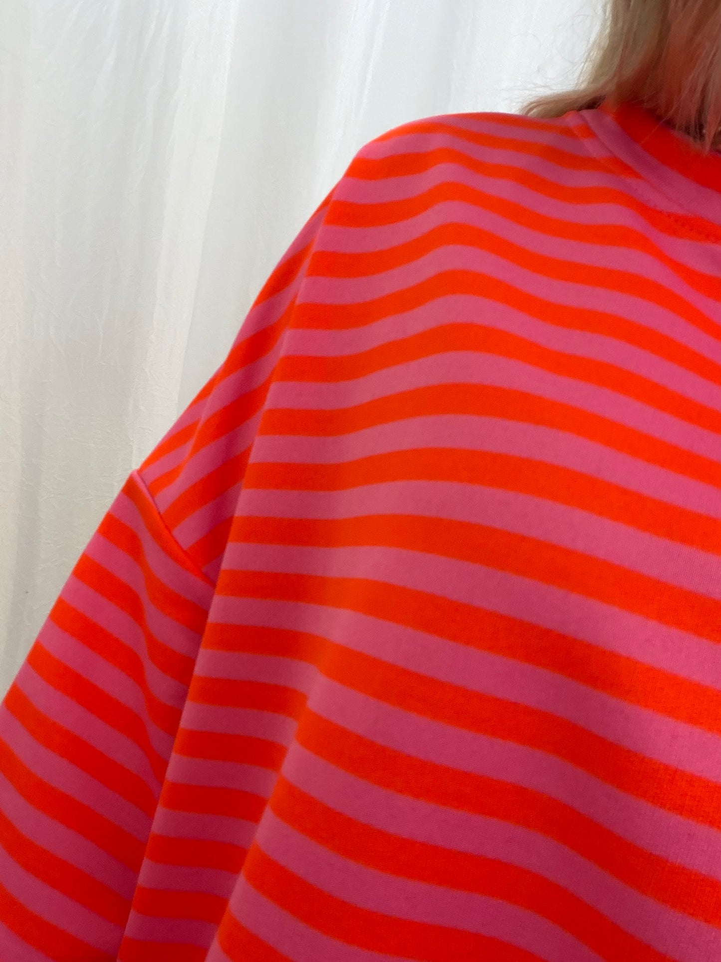 T-shirt LÉA marinière Orange + Rose