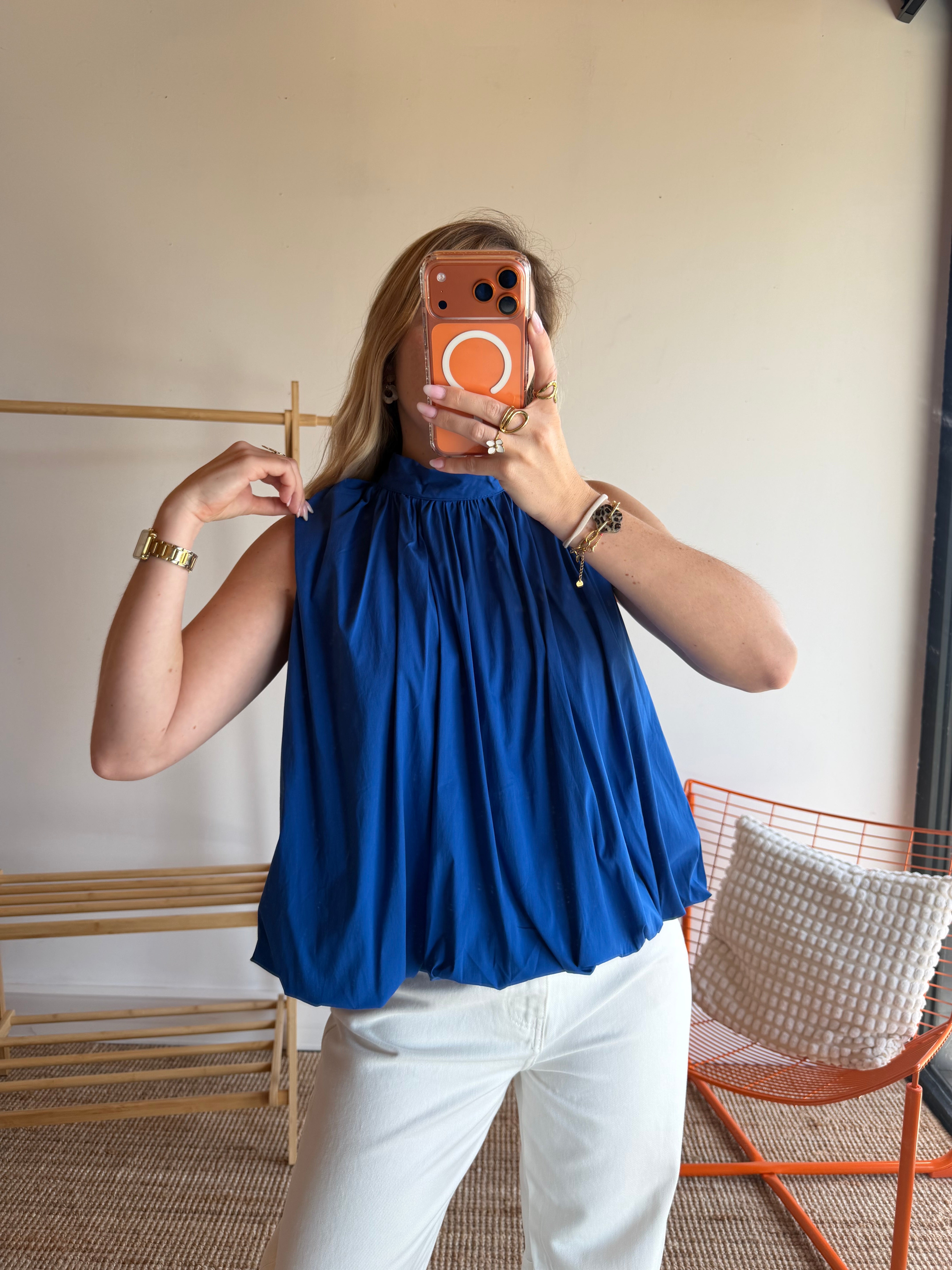 Top CARLA Bleu électrique