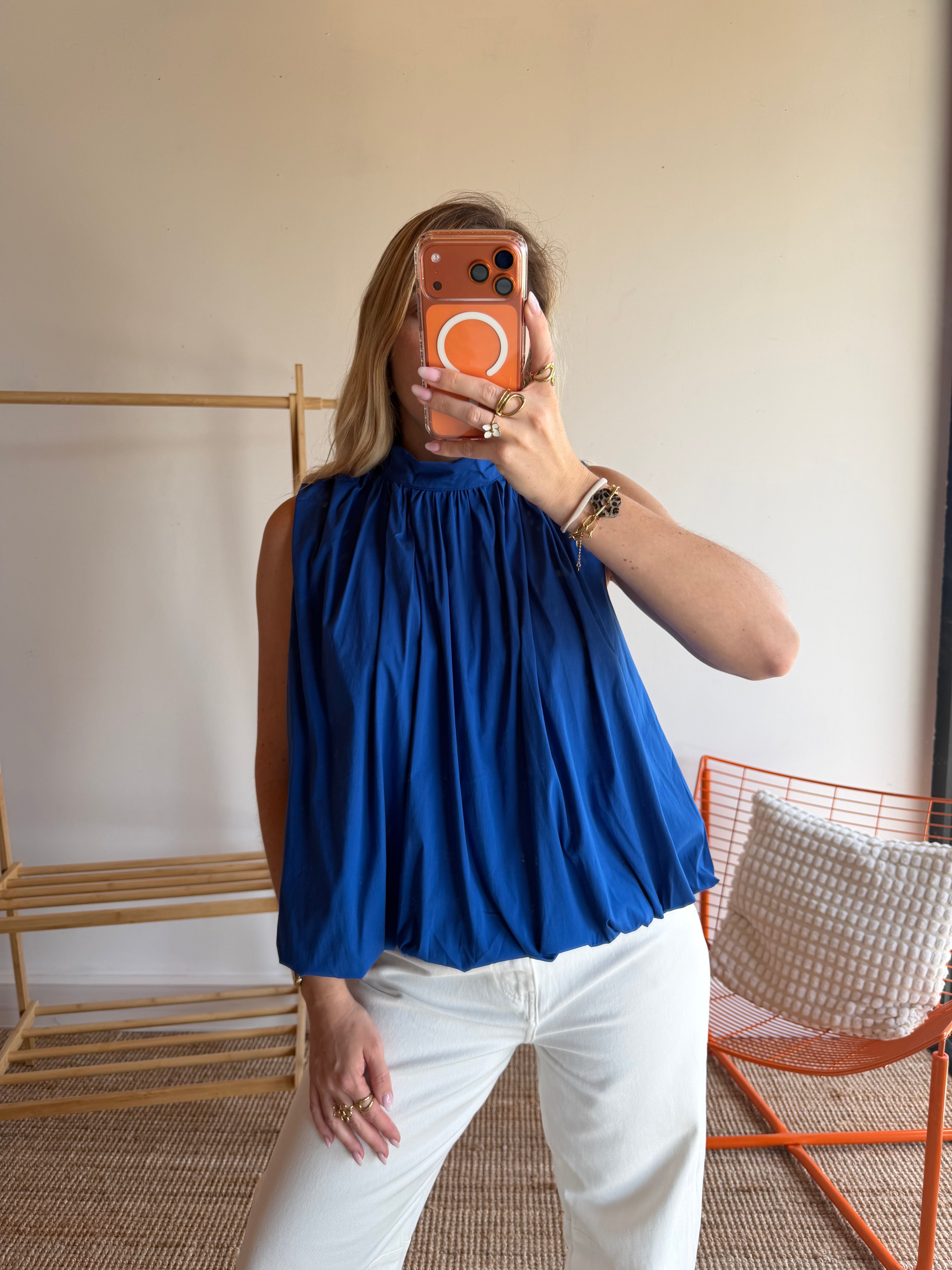 Top CARLA Bleu électrique