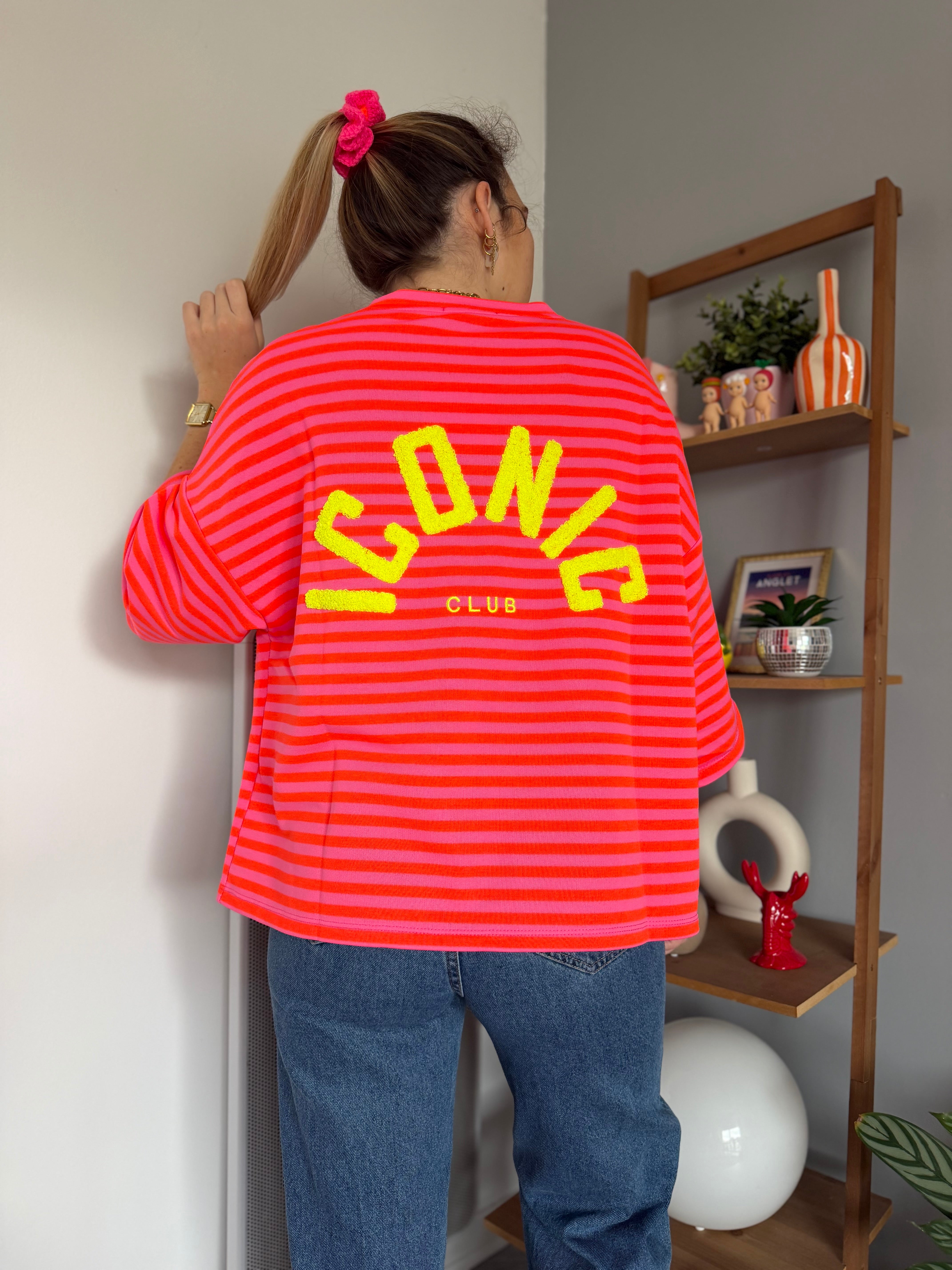 T-shirt marinière ICONIC Orange + Rose