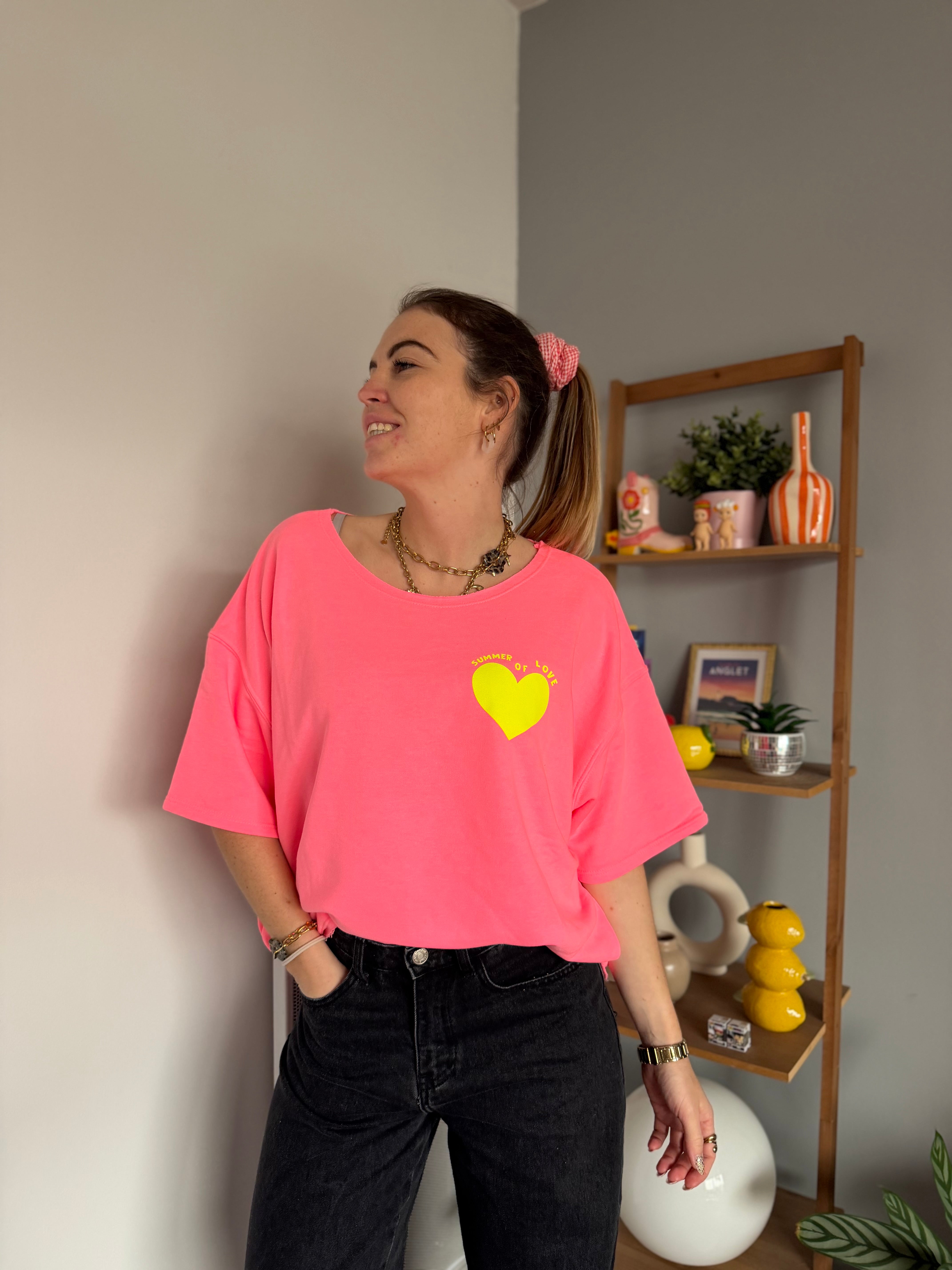Sweat SUMMER OF LOVE Rose fluo