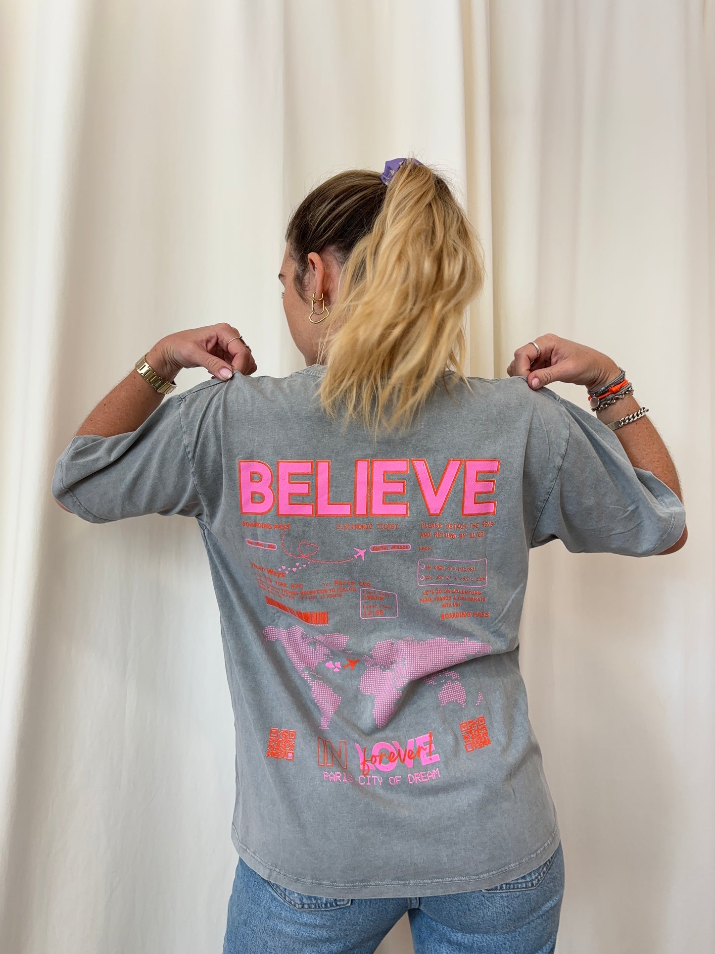 T-shirt BELIEVE IN LOVE Gris