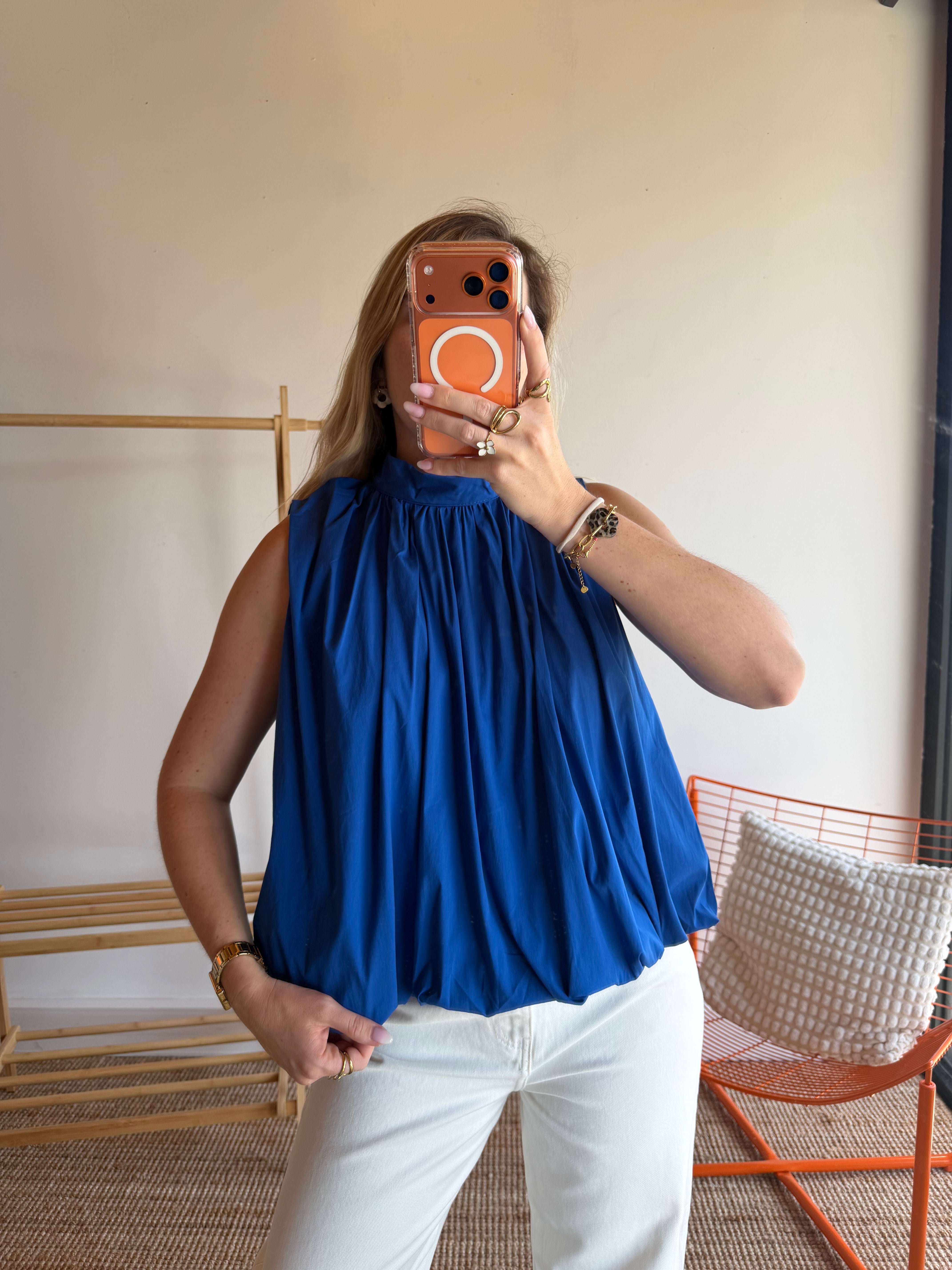 Top CARLA Bleu électrique