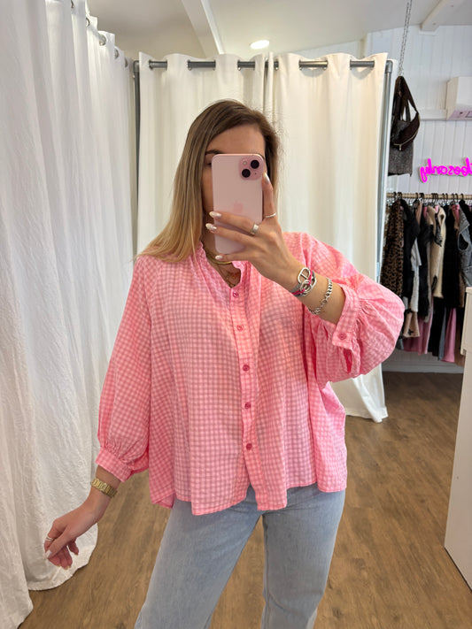 Chemise JOSEPHINE Vichy Rose