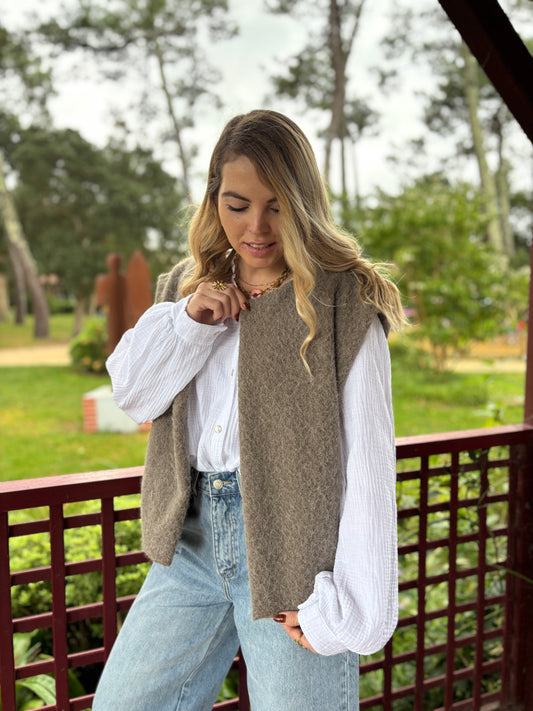 Veste sans manches LILI Taupe