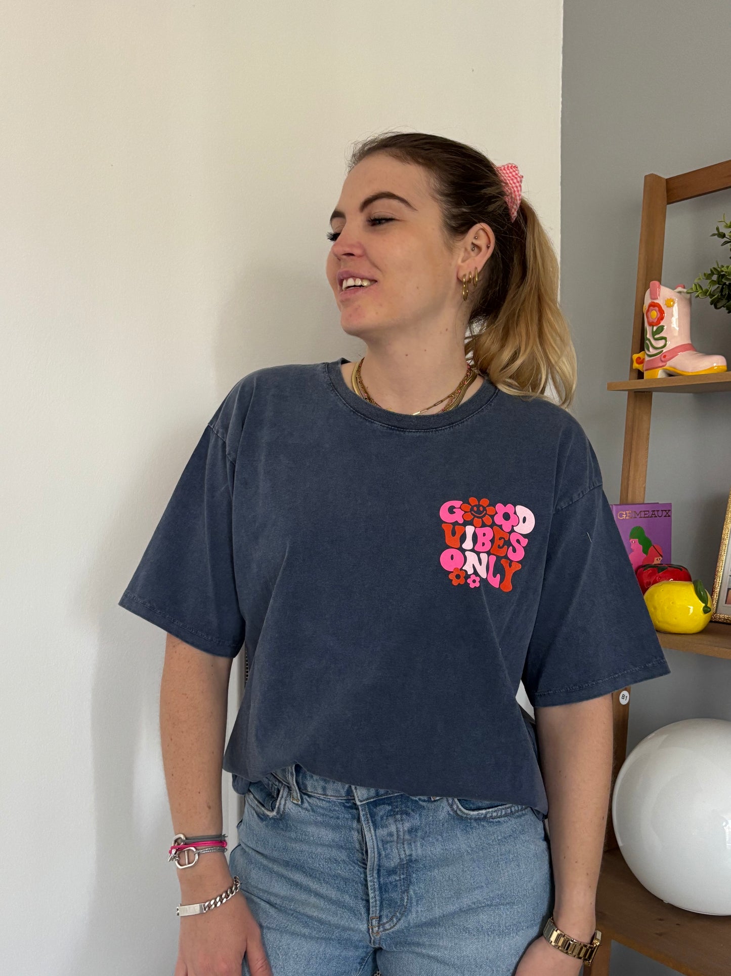 T-shirt GOOD VIBES ONLY Bleu marine