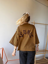 T-shirt marinière ICONIC Moutarde + Chocolat