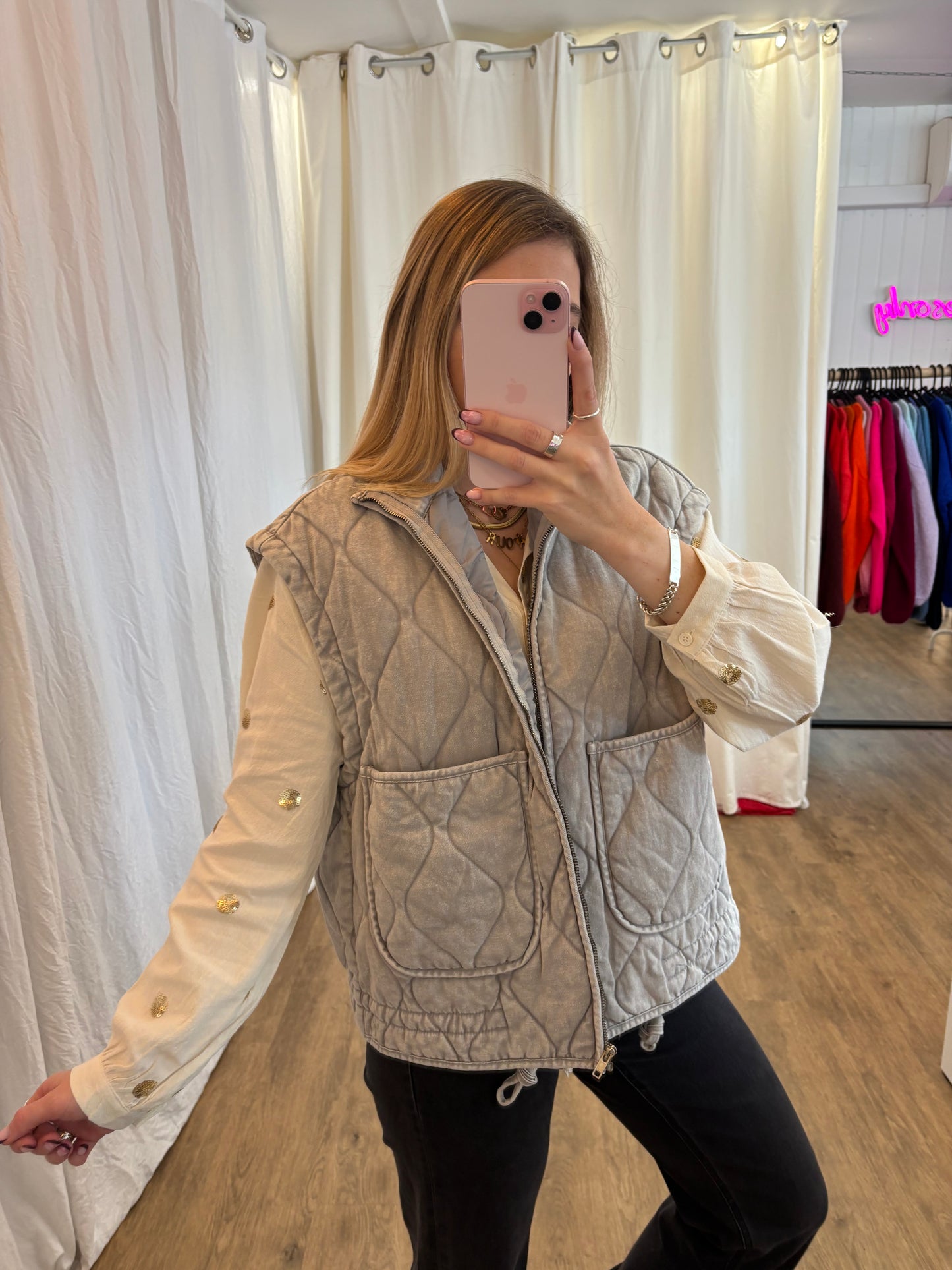 Veste sans manches matelassée DIDI Gris clair
