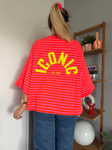 T-shirt marinière ICONIC Orange + Rose