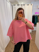 T-shirt LÉA marinière Rose + Rose