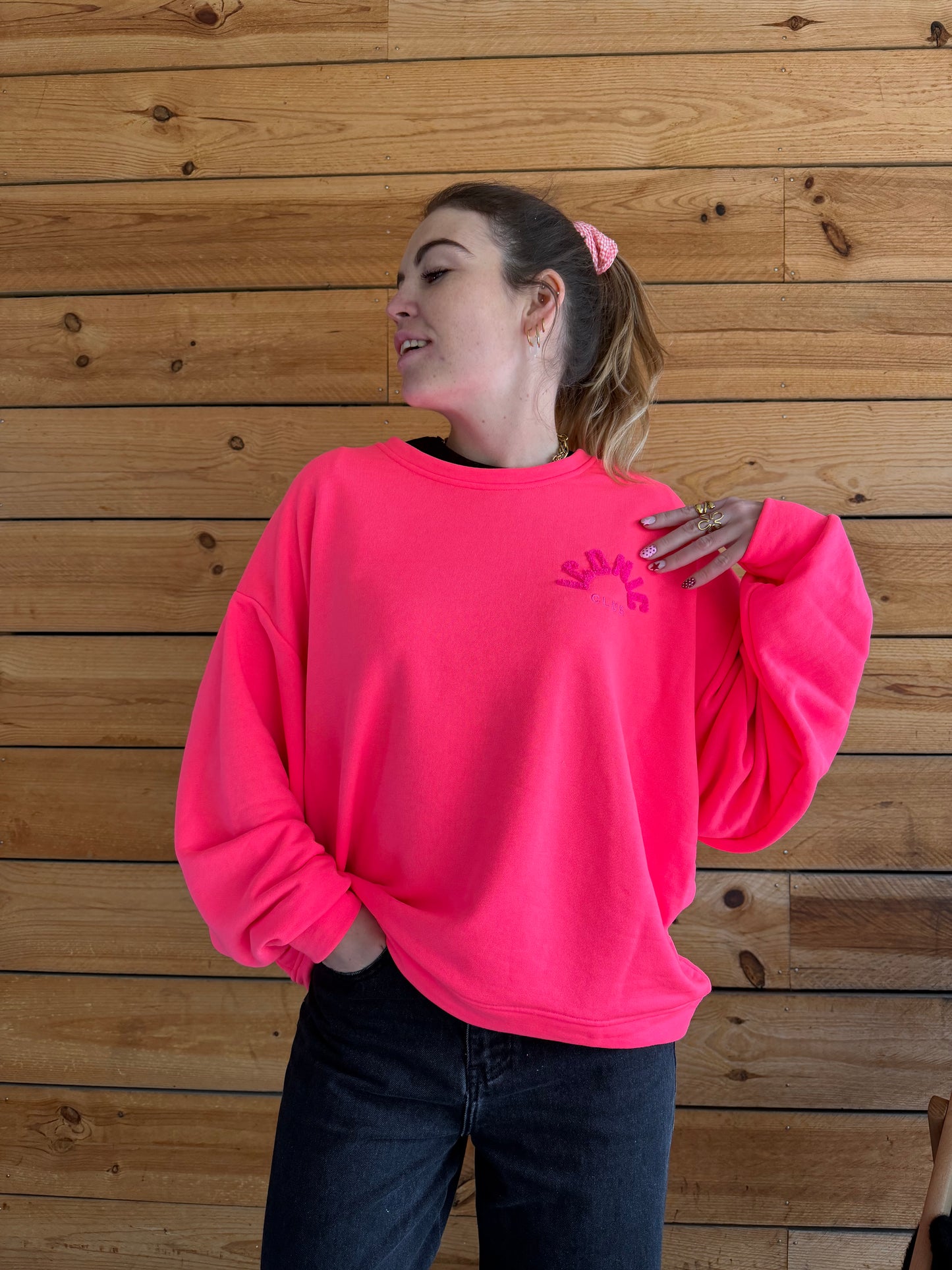 Sweat ICONIC Rose fluo + Multicolore