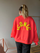 T-shirt marinière ICONIC Rose + Orange fluo manches longues