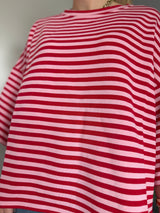 T-shirt marinière SOLEIL Rose + Rouge