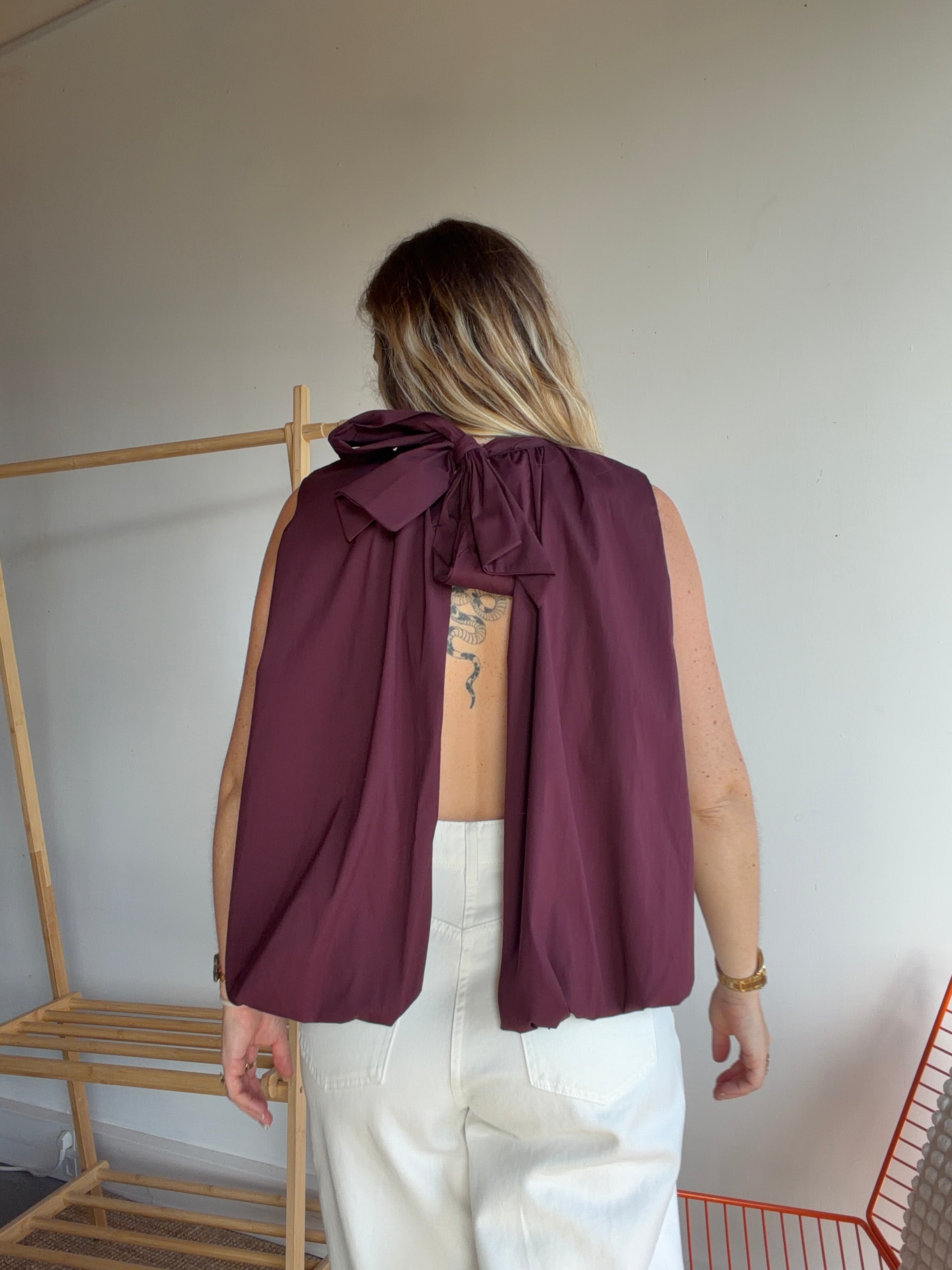 Top CARLA Prune foncé
