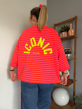 T-shirt marinière ICONIC Orange + Rose